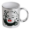 Mug ceramic, silver mirror, 330ml