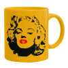 Ceramic coffee mug yellow, 330ml