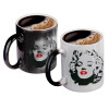 Color changing magic Mug, ceramic, 330ml when adding hot liquid inside, the black colour desappears (1 pcs)