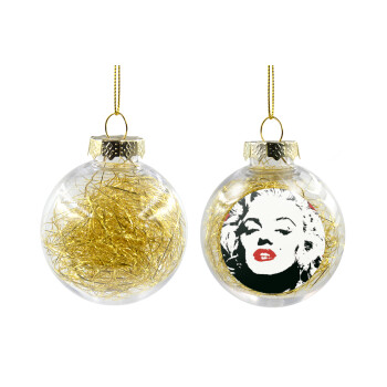 Merilin, Χριστουγεννιάτικη μπάλα δένδρου διάφανη με χρυσό γέμισμα 8cm