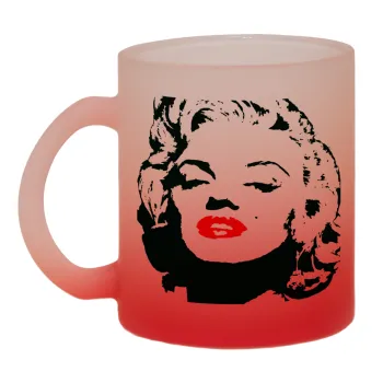 Merilin, Κούπα γυάλινη δίχρωμη με βάση το κόκκινο ματ, 330ml