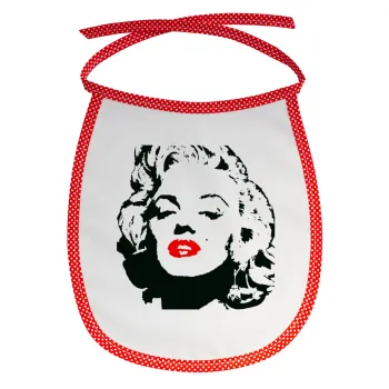 Merilin, Σαλιάρα μωρού αλέκιαστη με κορδόνι Κόκκινη