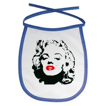 Merilin, Σαλιάρα μωρού αλέκιαστη με κορδόνι Μπλε