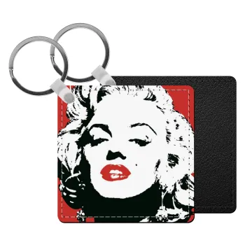 Merilin, Μπρελόκ Δερματίνη, τετράγωνο ΜΑΥΡΟ (5x5cm)