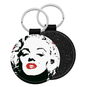 Merilin, Μπρελόκ Δερματίνη, στρογγυλό ΜΑΥΡΟ (5cm)