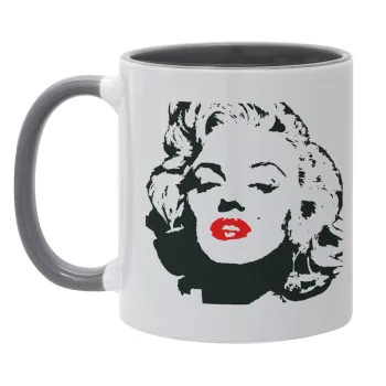 Merilin, Κούπα χρωματιστή γκρι, κεραμική, 330ml