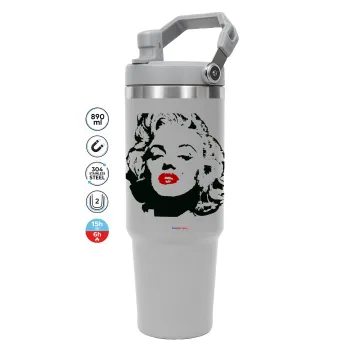 Merilin, GREY color, 890ml (30oz) stainless Steel Tumbler with Handle