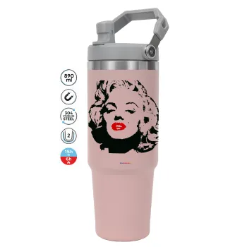Merilin, Pink color, 890ml (30oz) stainless Steel Tumbler with Handle