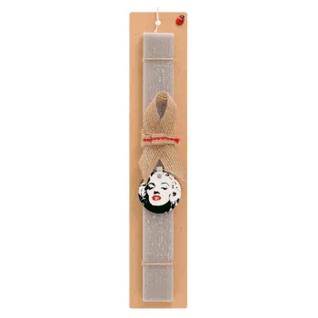 Merilin, Easter Set, wooden keychain & scented Easter candle flat (30cm) (GRAY)