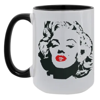 Merilin, Κούπα Mega 15oz, κεραμική Μαύρη, 450ml