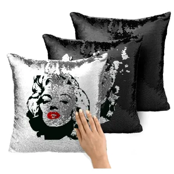 Merilin, Μαξιλάρι καναπέ Μαγικό Μαύρο με πούλιες 40x40cm περιέχεται το γέμισμα