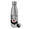Metallic water bottle, stainless steel, 750ml