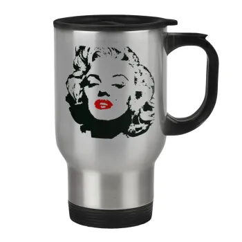 Merilin, Κούπα ταξιδιού ανοξείδωτη με καπάκι, διπλού τοιχώματος (θερμό) 450ml