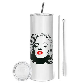 Merilin, Tumbler stainless steel 600ml, with metal straw & cleaning brush