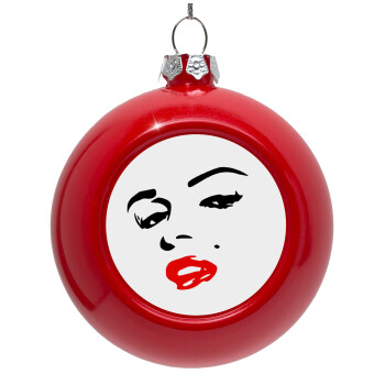 Marilyn Monroe, Red Christmas tree ornament bauble 8cm