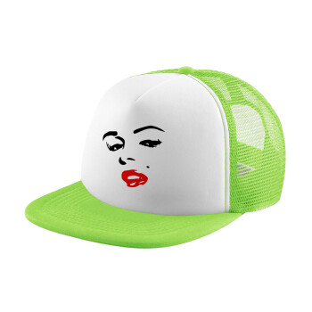 Marilyn Monroe, Καπέλο Soft Trucker με Δίχτυ Πράσινο/Λευκό
