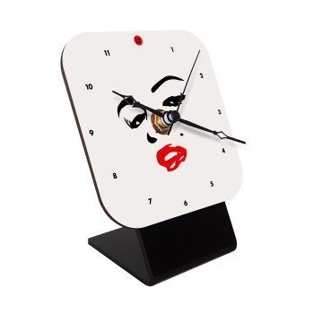 Marilyn Monroe, Quartz Wooden table clock with hands (10cm)