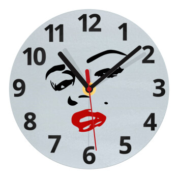 Marilyn Monroe, Ρολόι τοίχου γυάλινο (20cm)