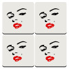 Marilyn Monroe, ΣΕΤ 4 Σουβέρ ξύλινα τετράγωνα