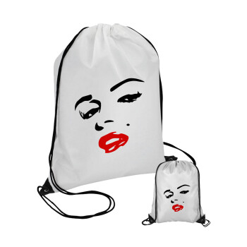 Marilyn Monroe, Τσάντα πουγκί με μαύρα κορδόνια 45χ35cm (1 τεμάχιο)