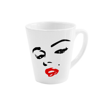 Marilyn Monroe, Κούπα κωνική Latte Λευκή, κεραμική, 300ml