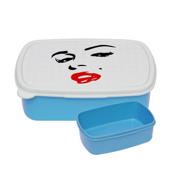 Marilyn Monroe, ΜΠΛΕ παιδικό δοχείο φαγητού (lunchbox) πλαστικό (BPA-FREE) Lunch Βox M18 x Π13 x Υ6cm