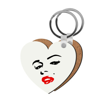 Marilyn Monroe, Μπρελόκ Ξύλινο καρδιά MDF