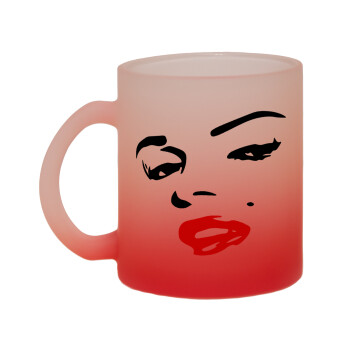 Marilyn Monroe, Κούπα γυάλινη δίχρωμη με βάση το κόκκινο ματ, 330ml