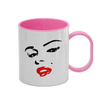 Marilyn Monroe, Κούπα (πλαστική) (BPA-FREE) Polymer Ροζ για παιδιά, 330ml