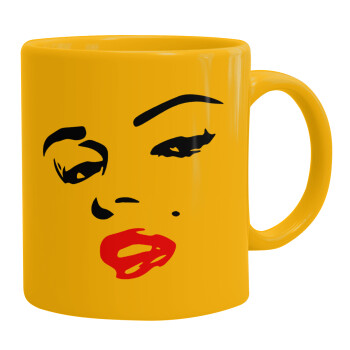 Marilyn Monroe, Ceramic coffee mug yellow, 330ml (1pcs)