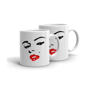 Marilyn Monroe, Κουπάκια λευκά, κεραμικό, για espresso 75ml (2 τεμάχια)
