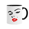 Marilyn Monroe, Κούπα χρωματιστή μαύρη, κεραμική, 330ml