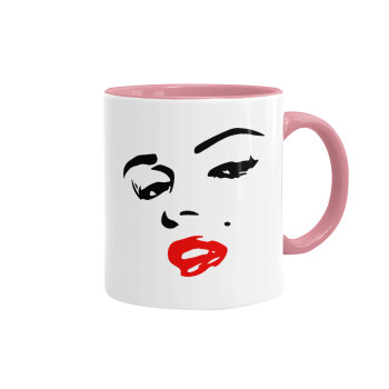Marilyn Monroe, Mug colored pink, ceramic, 330ml