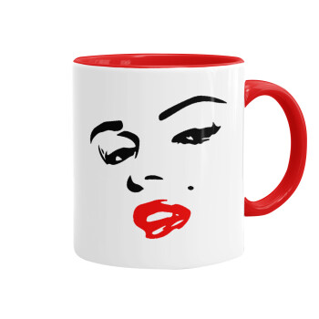 Marilyn Monroe, Mug colored red, ceramic, 330ml