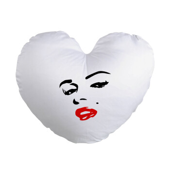 Marilyn Monroe, Μαξιλάρι καναπέ καρδιά 40x40cm περιέχεται το  γέμισμα