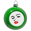 Green Christmas tree ornament bauble 8cm