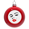 Red Christmas tree ornament bauble 8cm