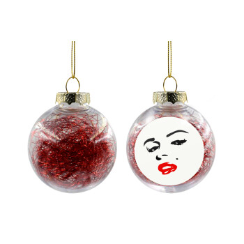 Marilyn Monroe, Στολίδι Χριστουγεννιάτικη μπάλα δένδρου διάφανη με κόκκινο γέμισμα 8cm