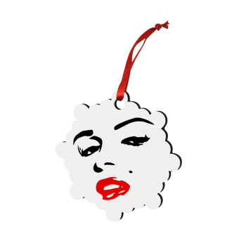 Marilyn Monroe, Christmas ornament snowflake wooden 7.5cm