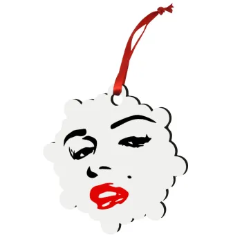 Marilyn Monroe, Christmas ornament snowflake wooden 7.5cm