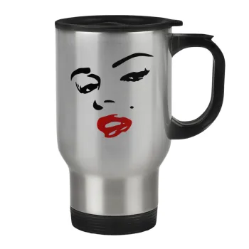 Marilyn Monroe, Stainless steel travel mug with lid, double wall 450ml