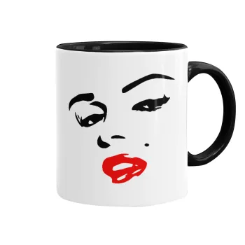 Marilyn Monroe, Mug colored black, ceramic, 330ml