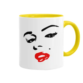 Marilyn Monroe, Mug colored yellow, ceramic, 330ml