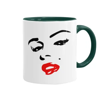 Marilyn Monroe, Mug colored green, ceramic, 330ml