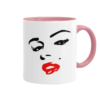 Marilyn Monroe, Mug colored pink, ceramic, 330ml