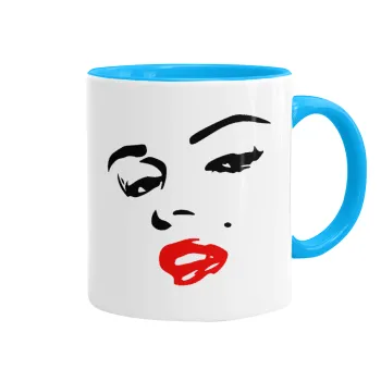 Marilyn Monroe, Κούπα χρωματιστή γαλάζια, κεραμική, 330ml