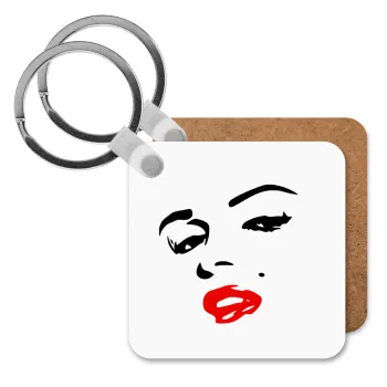 Marilyn Monroe, Μπρελόκ Ξύλινο τετράγωνο MDF