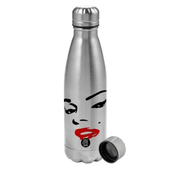 Marilyn Monroe, Metallic water bottle, stainless steel, 750ml