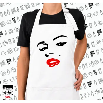 Marilyn Monroe, Ποδιά μακριά Σεφ ολόσωμη με τσέπες white (ΕΝΗΛΙΚΩΝ)