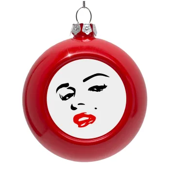 Marilyn Monroe, Red Christmas tree ornament bauble 8cm